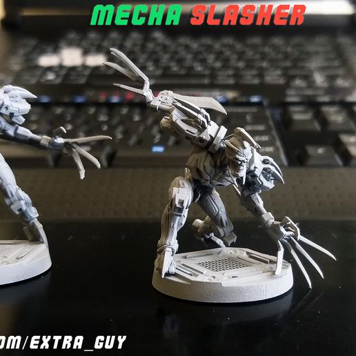 mecha slasher Arte 3d impresión 3dprint stl resina pasatiempo esculpir mech robot juego guerra minis miniaturas mesa azar 3D print model - Mito3D