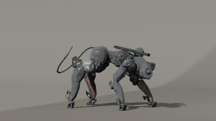 mecha wolf - stl file included art android 3d print model - Mito3D