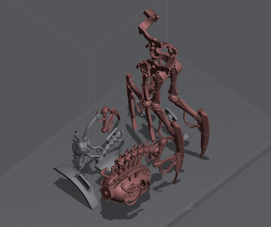 mecha zombie re-unaliveinator Game robot tripod dark future necron 40 k 3d print model - Mito3D