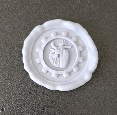 mechanical heart purity seal game ad mech wax decor magnet 3d print model - Mito3D