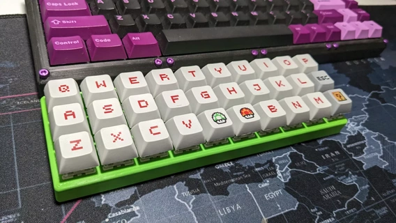 mechanical keyboard 30 - gherkin inspired mml pickle Gadget arduino keycap linear compact gateron cherrymx usbc mechanicalkeyboard keycaps ortho ortholinear 3d print model - Mito3D