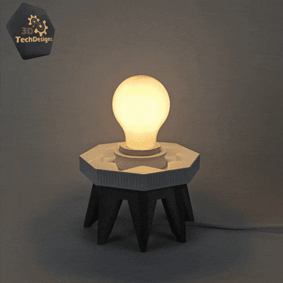 mécanique ambiance lampe poulie e27 led led strip décor bureau nuit lumière 3d print model - Mito3D