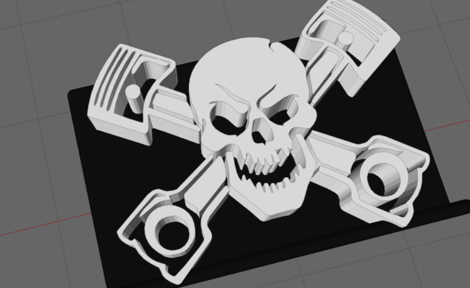 mechanical skull crossbones mechanics harley 3D print model - Mito3D