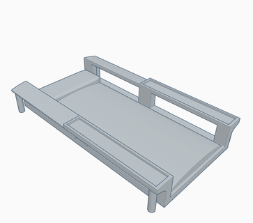 mechanical workshop bed 1 24 18 12 model modeling stretcher mechanic diorama box work 3d print model - Mito3D