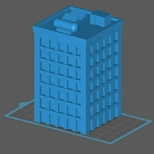 mechwarrior building 1 battletech city low poly urban terrain scenery block flats 3d print model - Mito3D