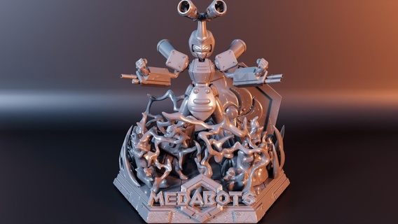 medabee medaforce statue medabots anime dessin animé robot 3d print model - Mito3D