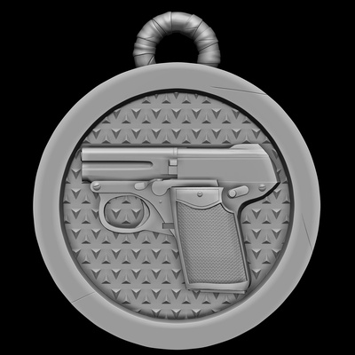 medalha austríaco steyr pieper modelo 1909 pistola moda arma fogo armas bala 3d print model - Mito3D