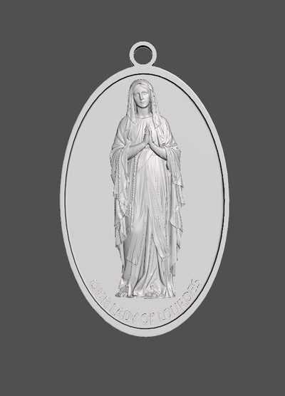 medal of lourdes resin - medalla resina art virgen 3d print model - Mito3D