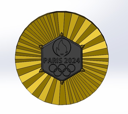 medalla olímpico juegos parís 2024 jo or plata bronce 3d print model - Mito3D