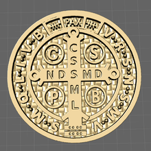 medalha santo Benedict jóias brincos medalhas 3d print model - Mito3D
