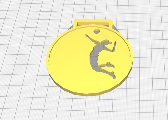 medaglia pallavolo femminile sport premio vincente gli vincitore all'aperto 3d print model - Mito3D
