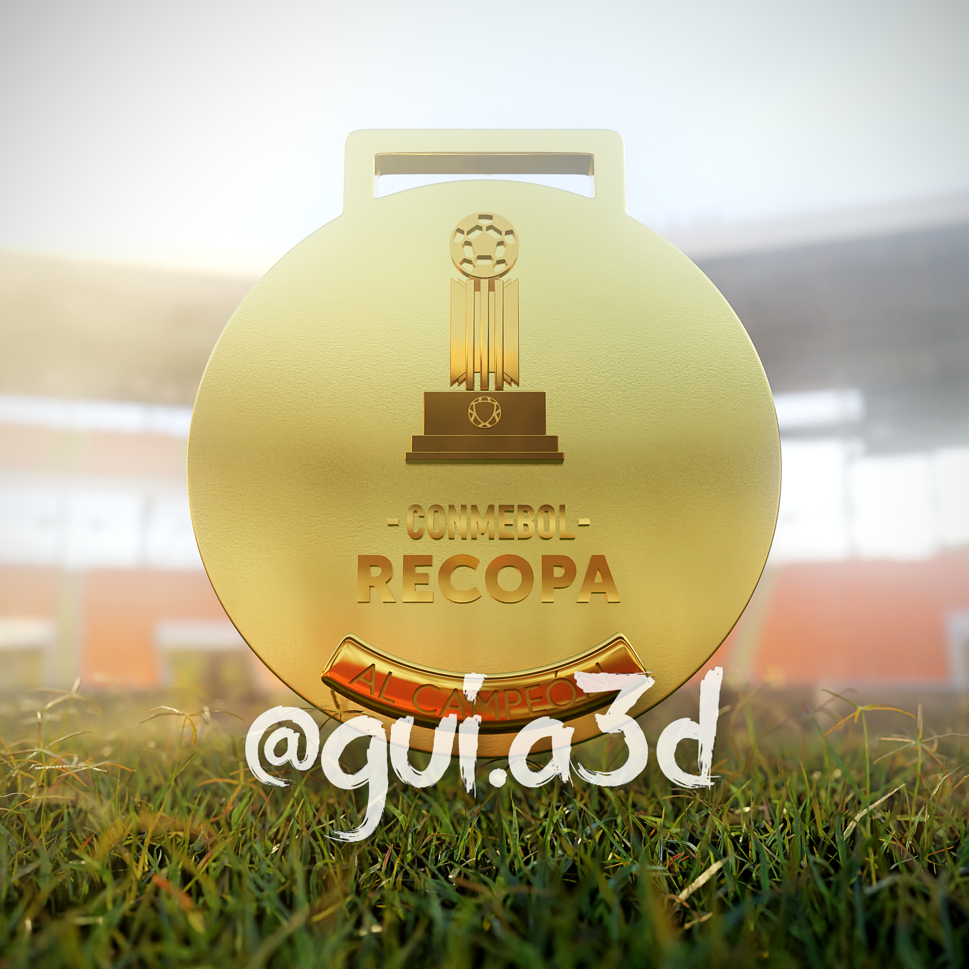 medaille aufsammeln südamerikanisch conmebol futebol vergeben trophäe champion copa stl 3d 3D print model - Mito3D