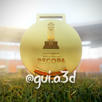 medalha recopa sudamericano sudamericana conmebol futebol medalla premio trofeo campeon copa stl 3d 3d print model - Mito3D