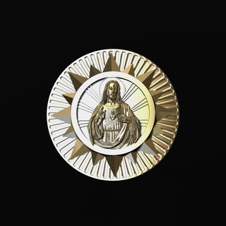 medalla corazon de jesus modelo 3d oro joyas dije brillante 18k lujo jewelry pendants 3d print model - Mito3D