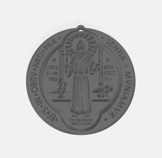 Medalla san benito çapraz cruz şeytan kovucu Tanrı madalyon din 3d baskı 3d print model - Mito3D