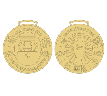 médaille euro copa 2024 bijoux espagne champion europa stl 3d conception gcode 3d print model - Mito3D