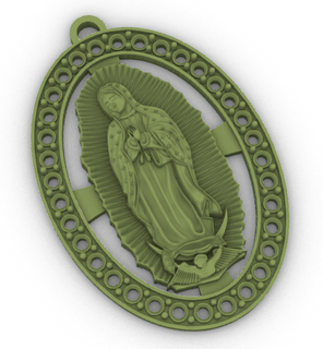 Medalla Guadalupe madalya kolye bakire rahibe görüntü dini 3d print model - Mito3D