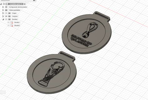 medalla Katar mundo taza fútbol 3d print model - Mito3D
