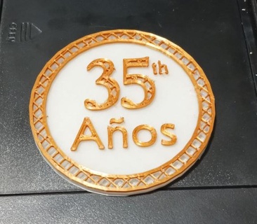 medallion 35 years aniversary anniversary old 3d print model - Mito3D