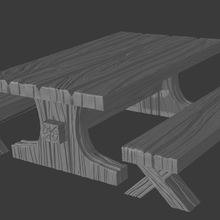 mediaval legno tavolo panchina terreno gioco ruolo esploratore dungeon draghi Giochi miniature 28mm 3d print model - Mito3D