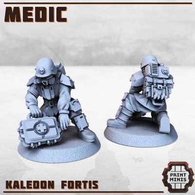 medic troop - kaledon fortis troops military army squad sci-fi grimdark doctor 3d print model - Mito3D