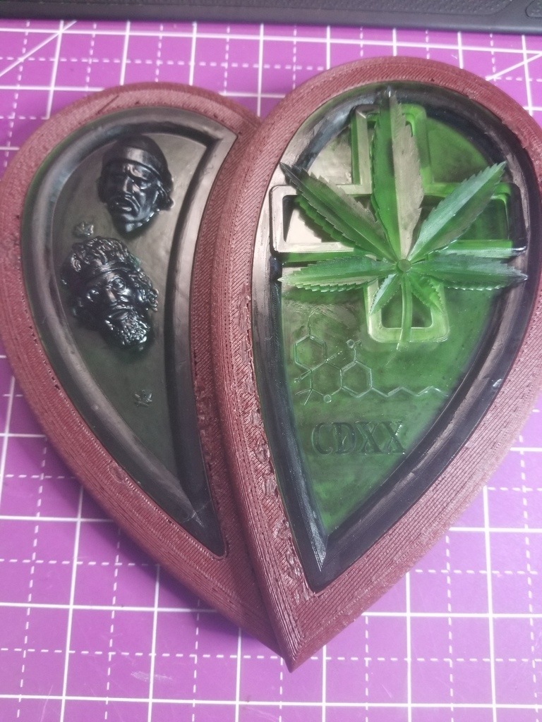 medizinisch Marihuana Herz geformt Box cool legal Cannabis Haushalt Lieferungen 3D print model - Mito3D