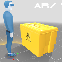 medical waste bin various covid virus hospital game ready low poly asset rubbish recycle 3d print model - Mito3D