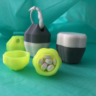 medicine pills container pain pill box stash holder keychain jewelry geo safety storage 3d print model - Mito3D
