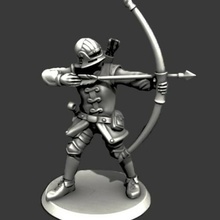 medieval archer longbowman 28mm miniature 3d print model - Mito3D