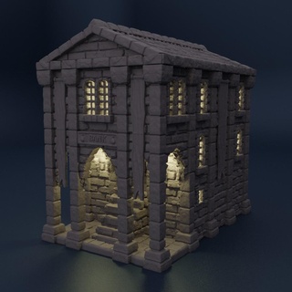 medieval bank 28 mm tabletop terrain rpg dnd house supportfree old stone coinery banking structure playable interior modular 28mm 25mm 15mm wargame 3d print model - Mito3D