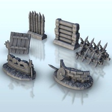 medieval barricadas conjunto martillo guerra años sigmar tornillo acción llamas 3d print model - Mito3D