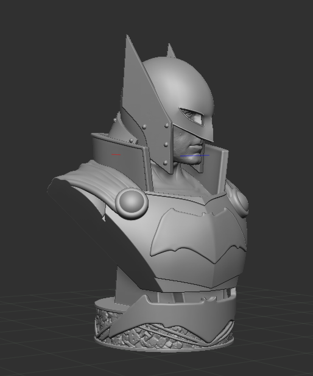medieval batman busto justicia liga vengadores antiguo Oeste estatua dc 3D print model - Mito3D