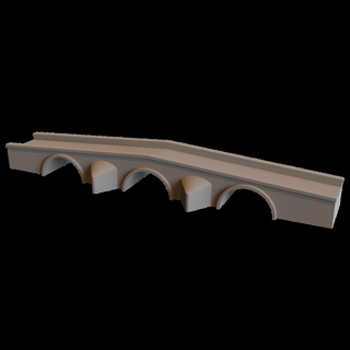 médiéval pont échelle 1 250 diorama rivière architecture l'histoire milieu âge ogival pointu cambre construction 3d print model - Mito3D