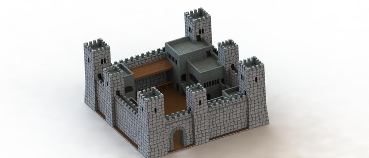 medieval castle fortress average age sword warriors miniature warcraft templar arturo king cut mr squire gentleman 3d print model - Mito3D