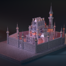 medieval castillo 01 arquitectura imprimible multiparte miniatura edificio Caballero 3d print model - Mito3D