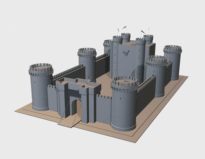 Ortaçağa ait kale 3d koleksiyonerler özgünlük gerçekçi detaylar görkemli taretler zamanlar asalet Rönesans Avrupalı Tarih mimari işlevsellik yeniden yapılanma model 3d print model - Mito3D