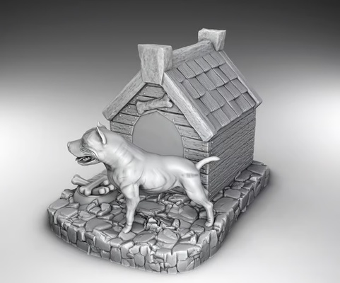 médiéval château diorama chien maison jeu train tour serre table miniatures guerre anime porte clés 40 marteau mur 3d print model - Mito3D