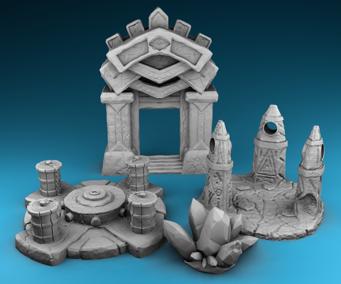 medieval castle diorama - magical accessories game train tower greenhouse tabletop d&d miniatures war anime keychain 40 hammer wall 3d print model - Mito3D