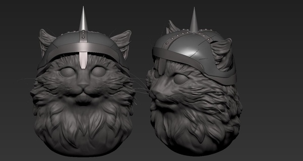 medieval cat - helmet 02 michi kitty cosplay war military helm fantasy head home armor 3d print model - Mito3D