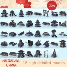 medieval chinese pack - china asia japan warhammer age sigmar 3d print model - Mito3D