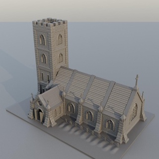 medieval church 15 mm tabletop terrain Architecture rpg dnd house supportfree old stone religion structure playable interior modular 28mm 25mm 15mm wargame 3d print model - Mito3D