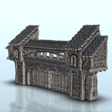 medieval city gate - warhammer resin fdm age sigmar bolt action terrain miniatures scenery 28mm 32mm 15mm architecture house thumbnails building wargame figures game land dungeon fantasy games accessories 3d print model - Mito3D