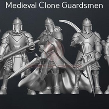 medieval clone guard squad - legion scale star wars fantasy dnd dungeons and dragons miniatures wargaming tabletop warhammer song of fire ice trooper 3d print model - Mito3D