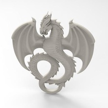 medieval dragon art dinosaur model 3d stl relief animal 3d print model - Mito3D