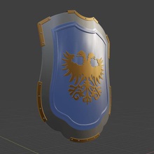 medieval eagle emblem shield 3d model game kite armor military flower 3d print model - Mito3D