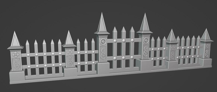 medieval fence dioramas boardgames 3d print model - Mito3D