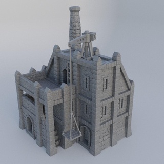 medieval foundry 28 mm tabletop terrain metalwork rpg dnd house supportfree old stone smith structure playable interior modular 28mm 25mm 15mm wargame 3d print model - Mito3D