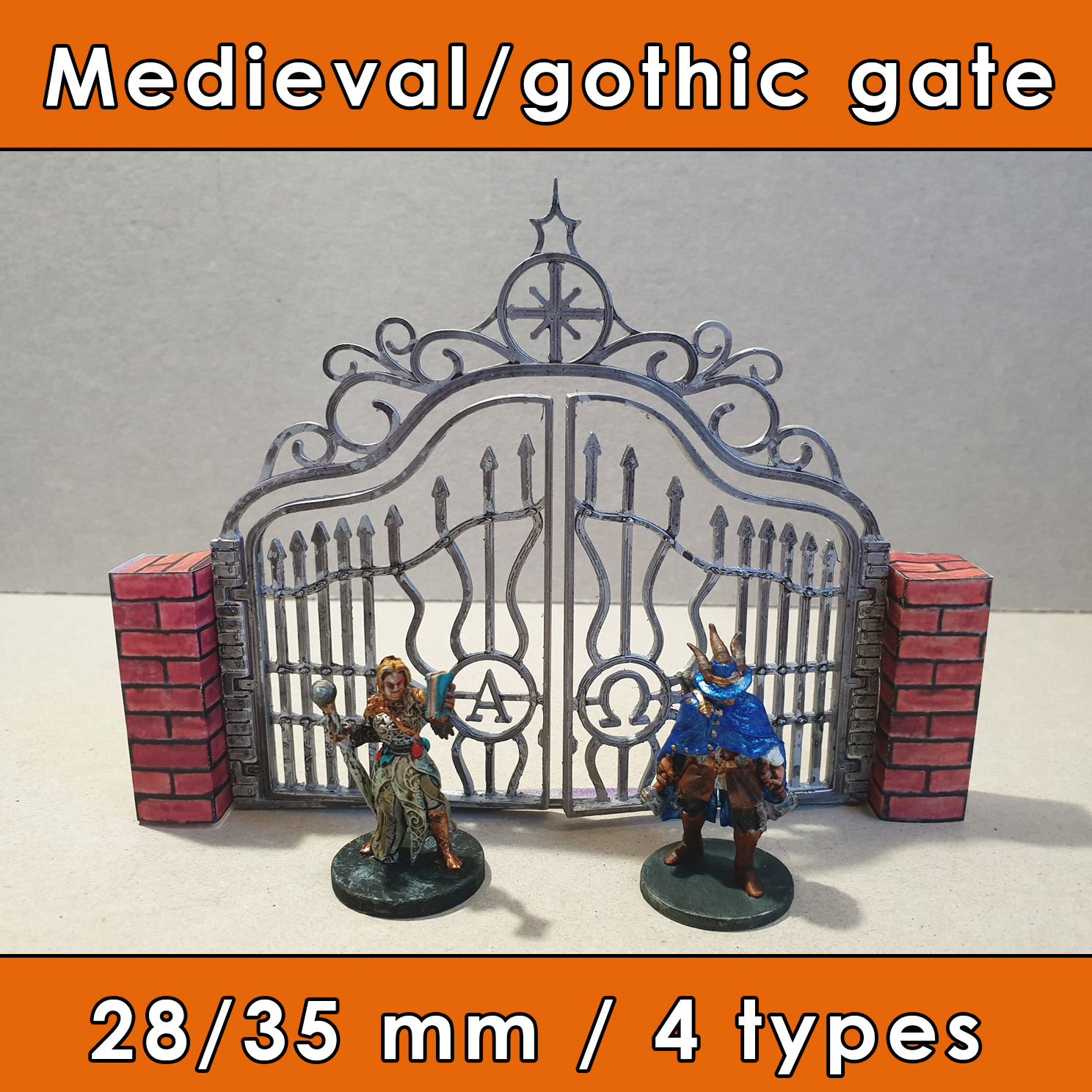 medieval gate iron fantasy knight ancient monument cemetery architecture sculpture statue castle fence building grave architectural door 3D print model - Mito3D