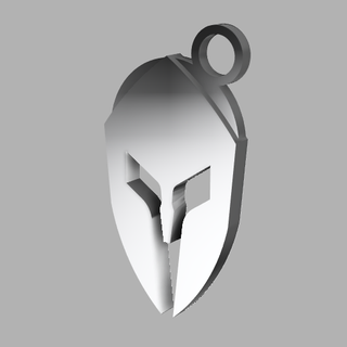medieval gladiator helmet keychain Jewelry knight 3d print model - Mito3D