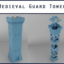 medieval guarda torre tampo mesa terreno arquitetura construção dnd suporte azulejos masmorras dragões floresta casa miniatura cenário imprimível espalhar jogos 3d print model - Mito3D